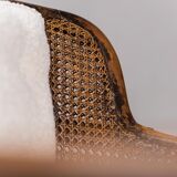 Pair of vienna bouclé straw armchairs vintage 30s