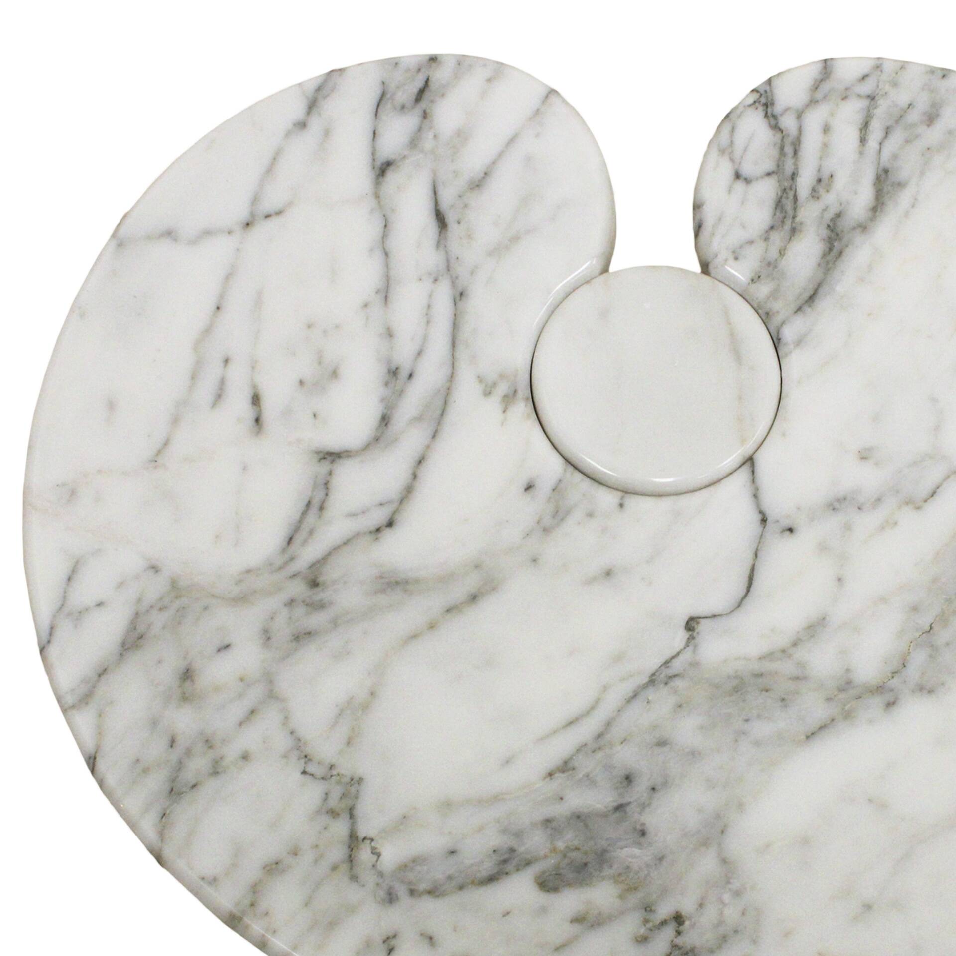 Original Angelo Mangiarotti Italian "Eros" Carrara Marble Side Tables