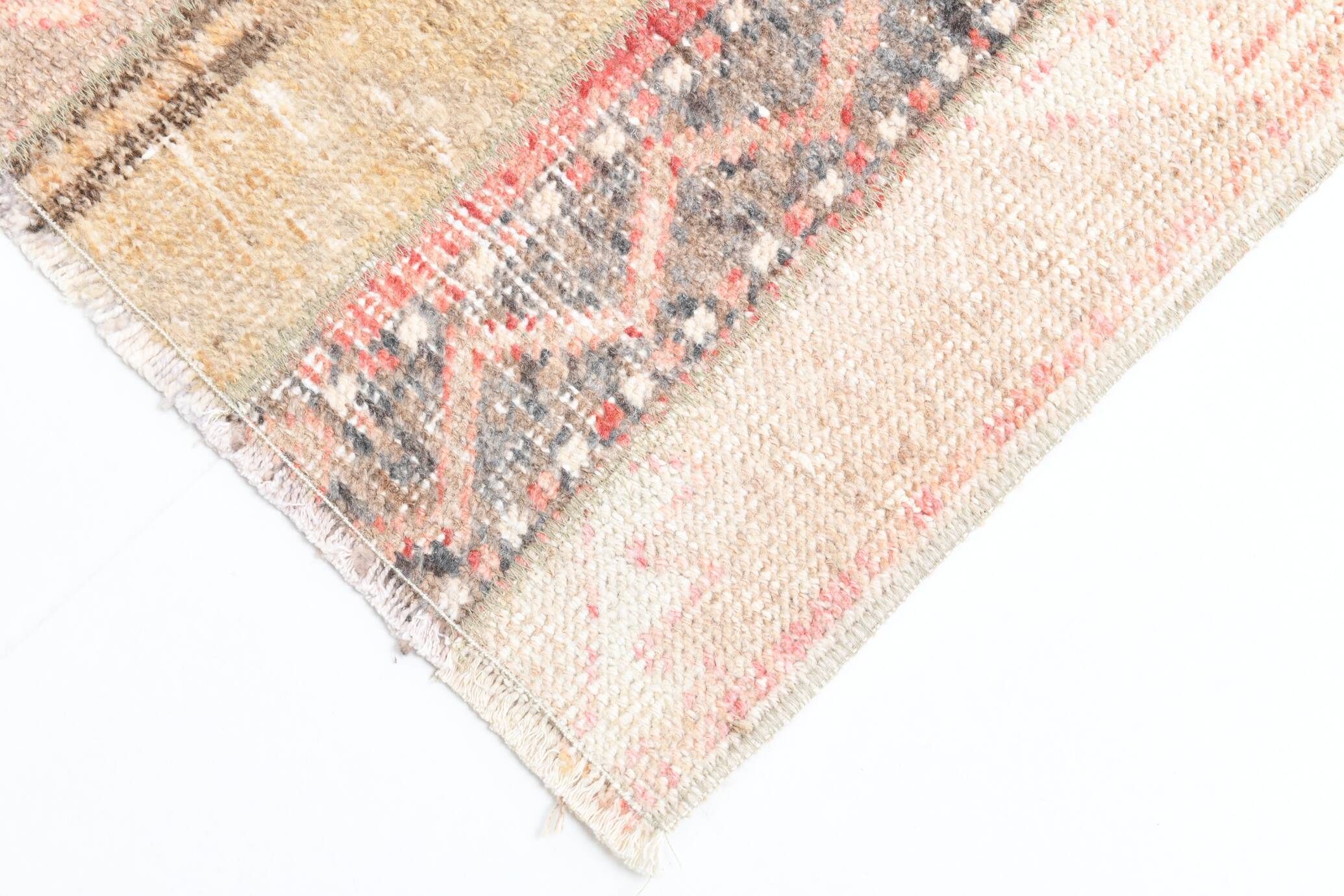 2x10 Contemporary Red & Beige Turkish Runner Rug, 59x298Cm