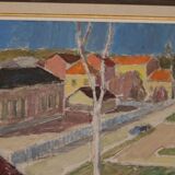 Swedish Oil on Panel – “Street Jämtland” by John Hedman (1913–1994)