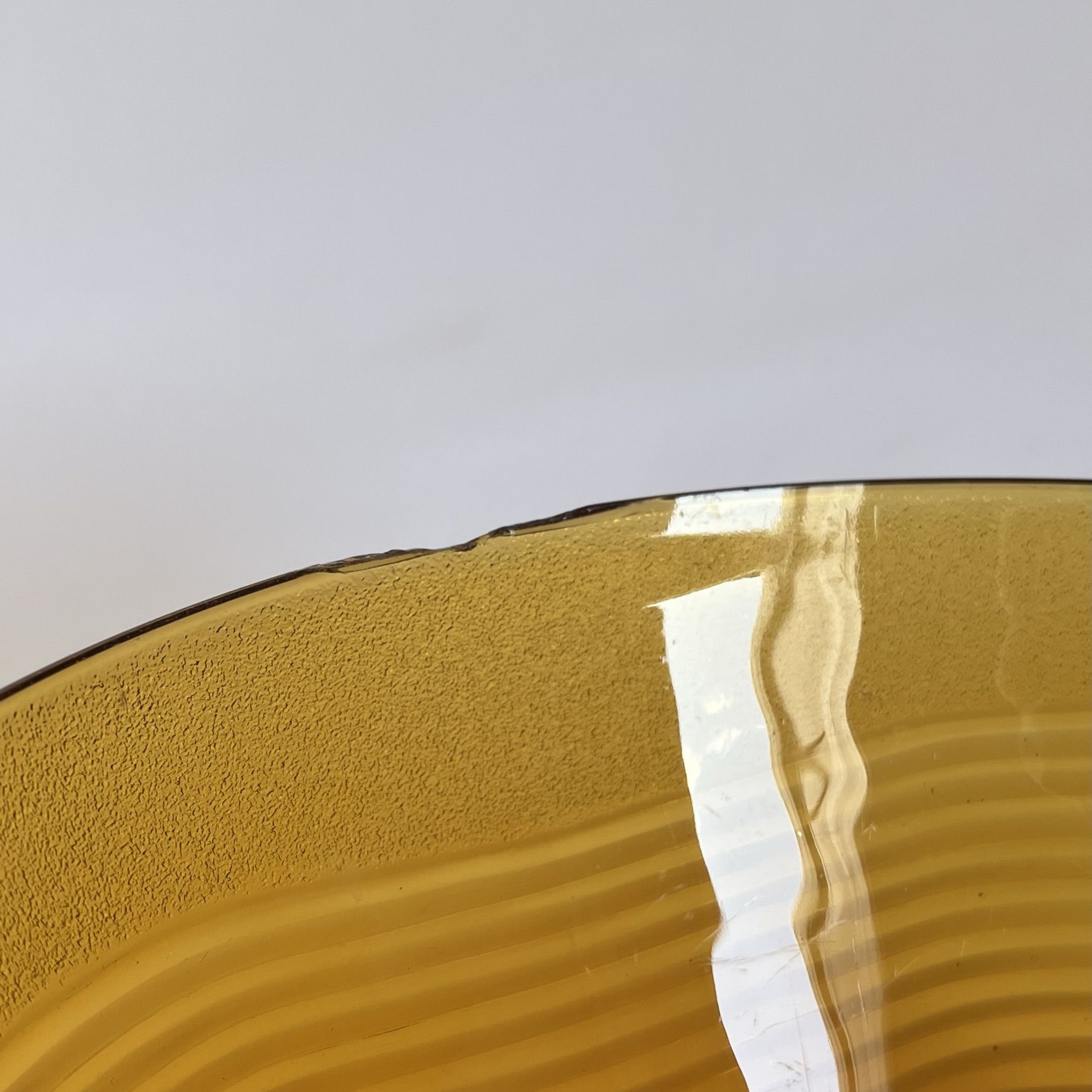 Amber glass salad bowl Duralex France vintage