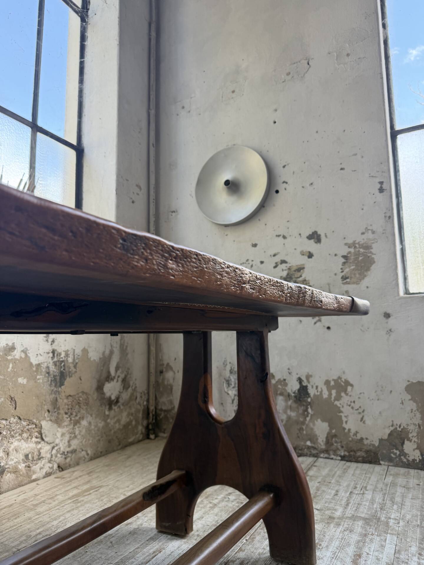 Dining table in solid olive wood Maison Skela 1960