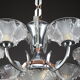 Art Deco chandelier in nickel-plated metal and copper
