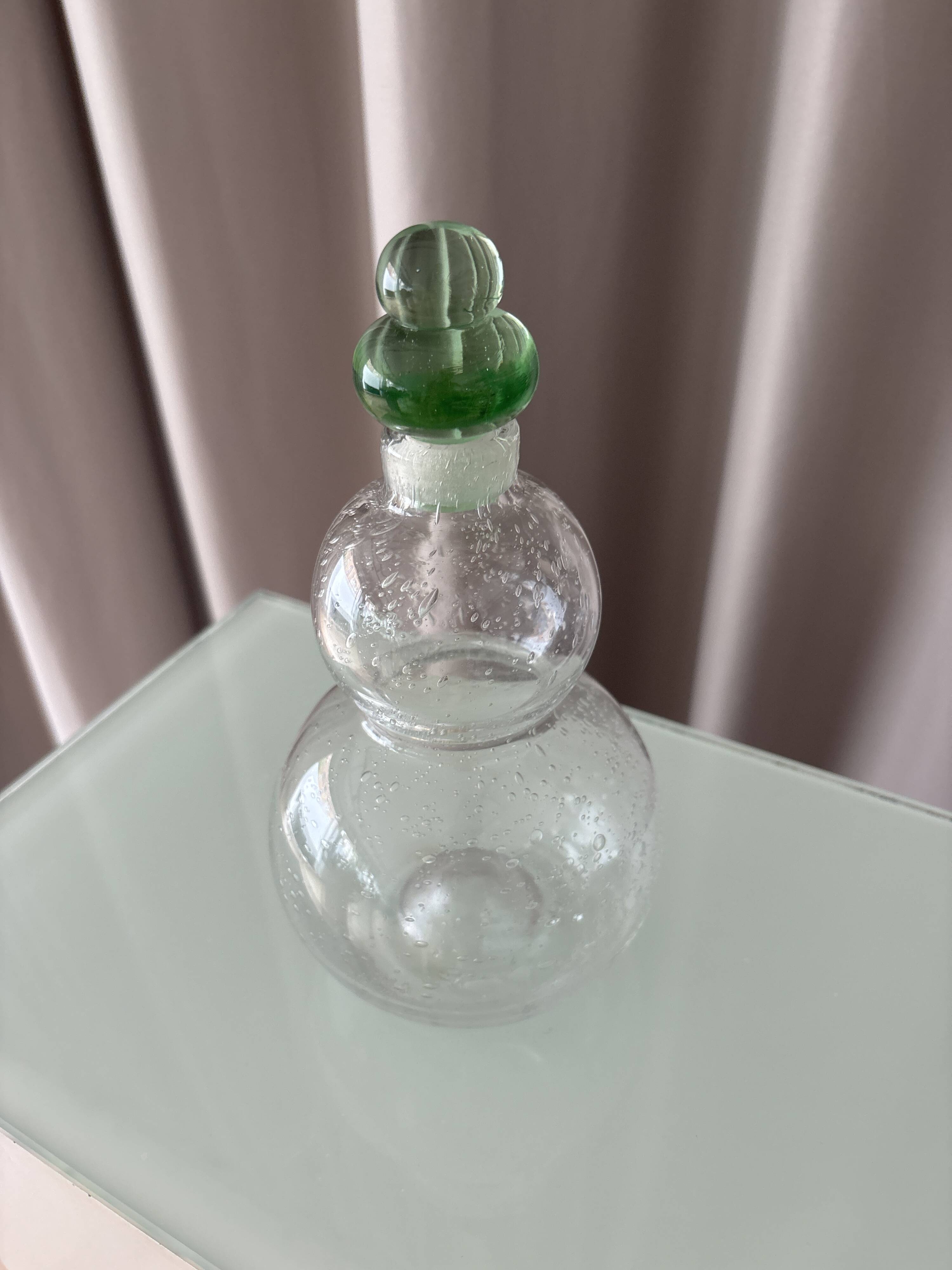 Superb signed blown glass carafe.