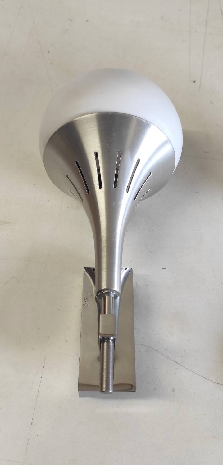 Appliques tulipes en métal et verre - années 60/70