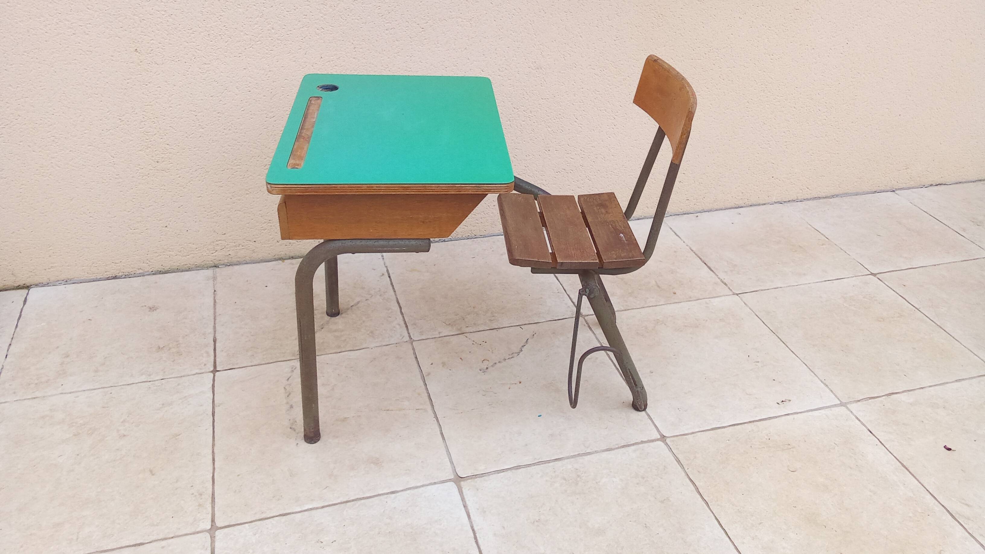 Old vintage children's school desk