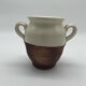 Grease pot, candied in glazed white terracotta