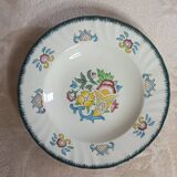 Set of 6 large Longwy soup plates, Vieux Rouen model