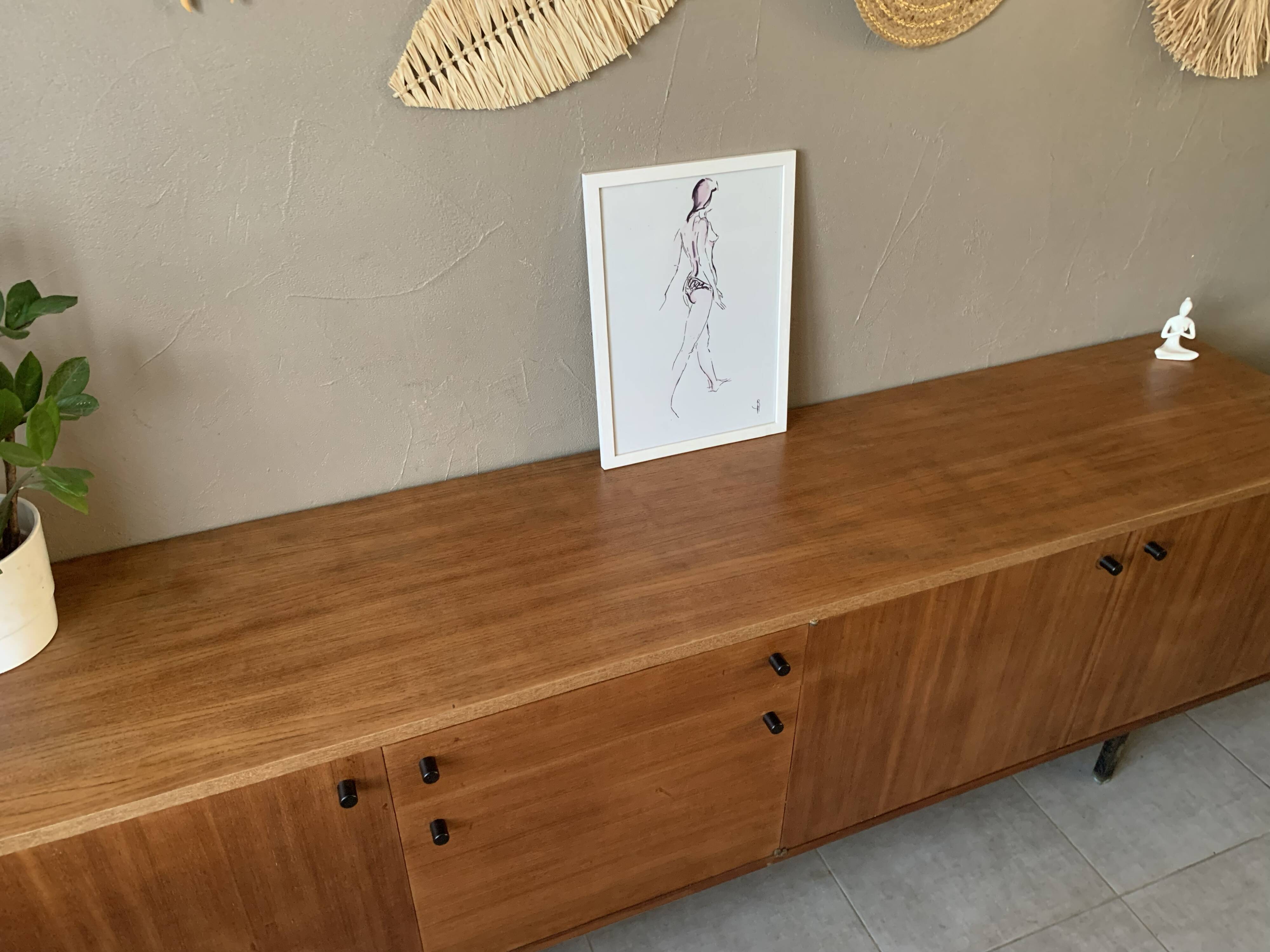 Vintage Scandinavian teak sideboard from the 60s