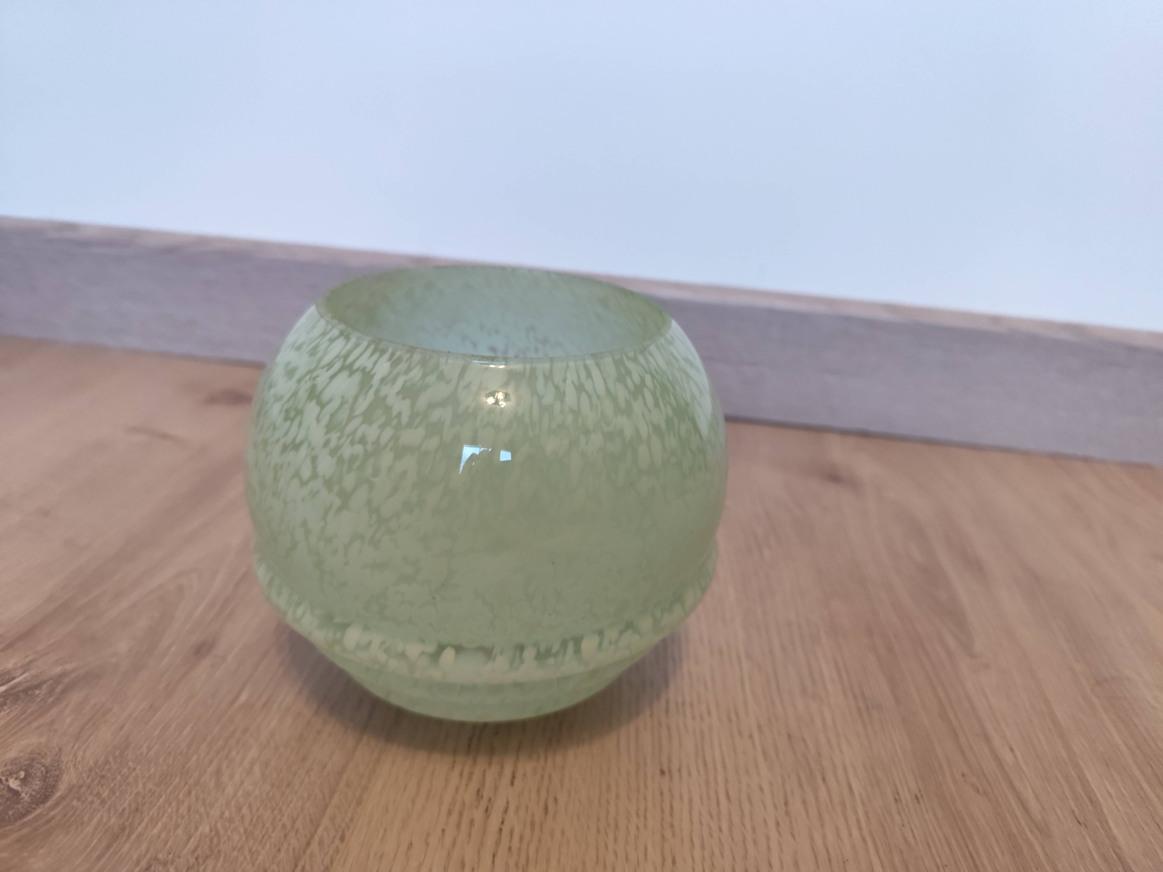 Speckled glass globe lampshade, vintage Art Deco style