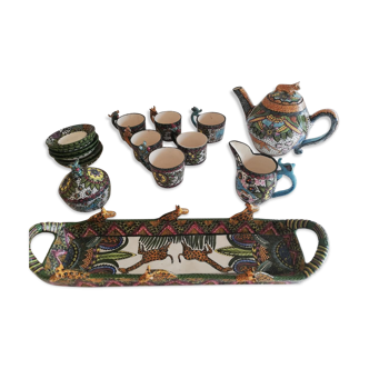 Unique African tea set, South African handicrafts