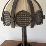 Lampe en rotin et cannage des années 60-70