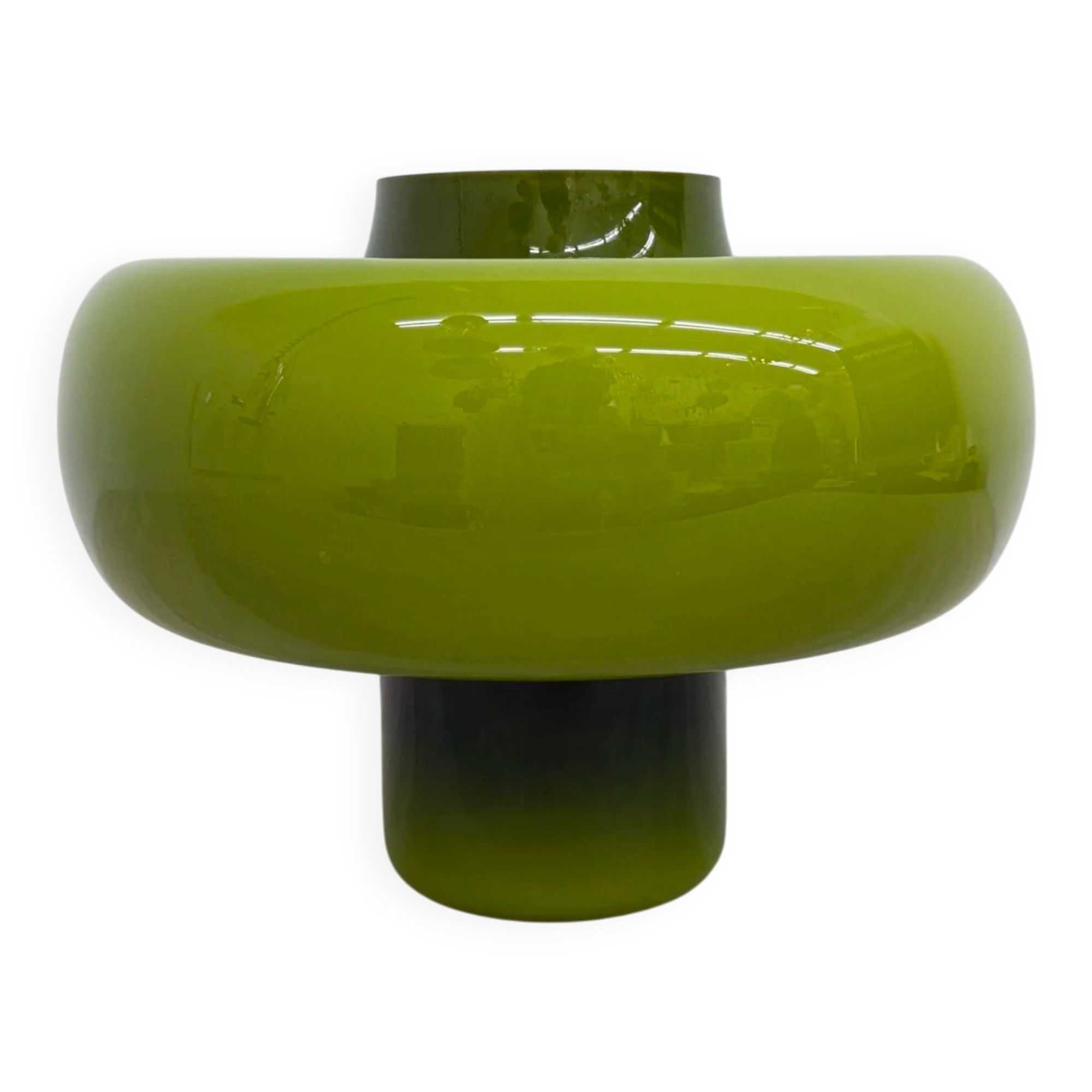 Mid-century design green glass Swedish table lamp, 1970s