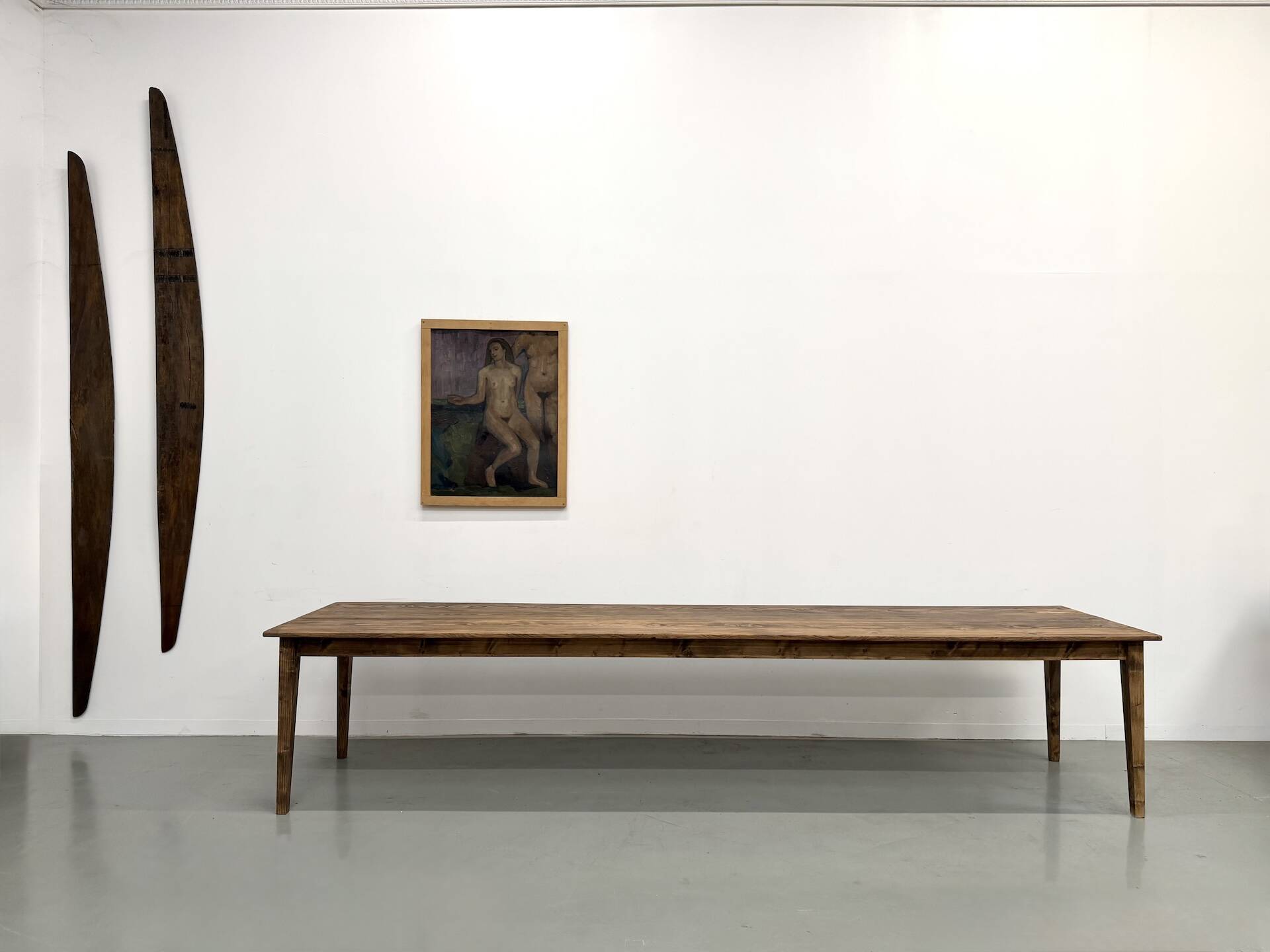 Large XXL Farm Table in Pine – Tapered Legs – L367 cm