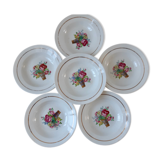 Lot de 5 assiettes creuses Digoin Sarreguemines