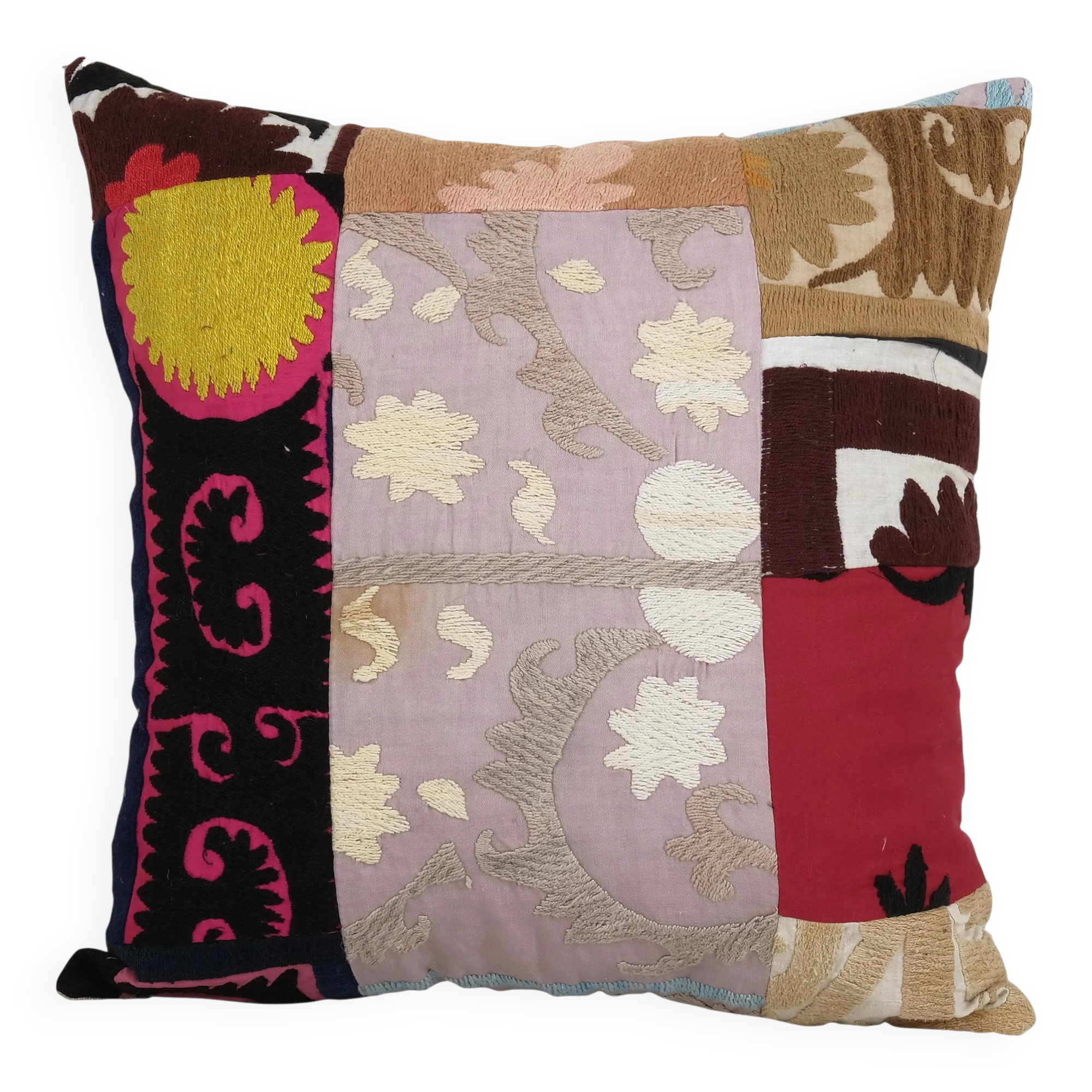 Vintage embroidered cushion cover 46x46 cm