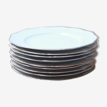 White and gold porcelain plates