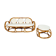 Sofa and italian poufs bamboo curly wool around 1960