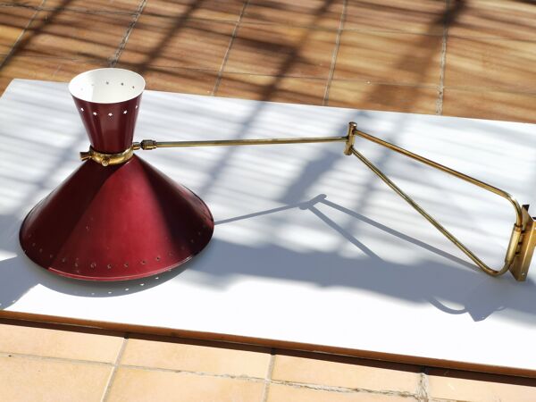 Grande applique Diabolo René Mathieu pour Lunel couleur bordeaux