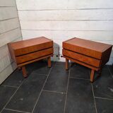 Pair of Scandinavian teak bedside tables from the 1960s.