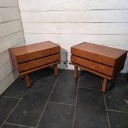Pair of Scandinavian teak bedside tables from the 1960s.
