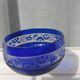 Verre à vin 14cl cristal de Nancy Houillon doublé bleu frise florale