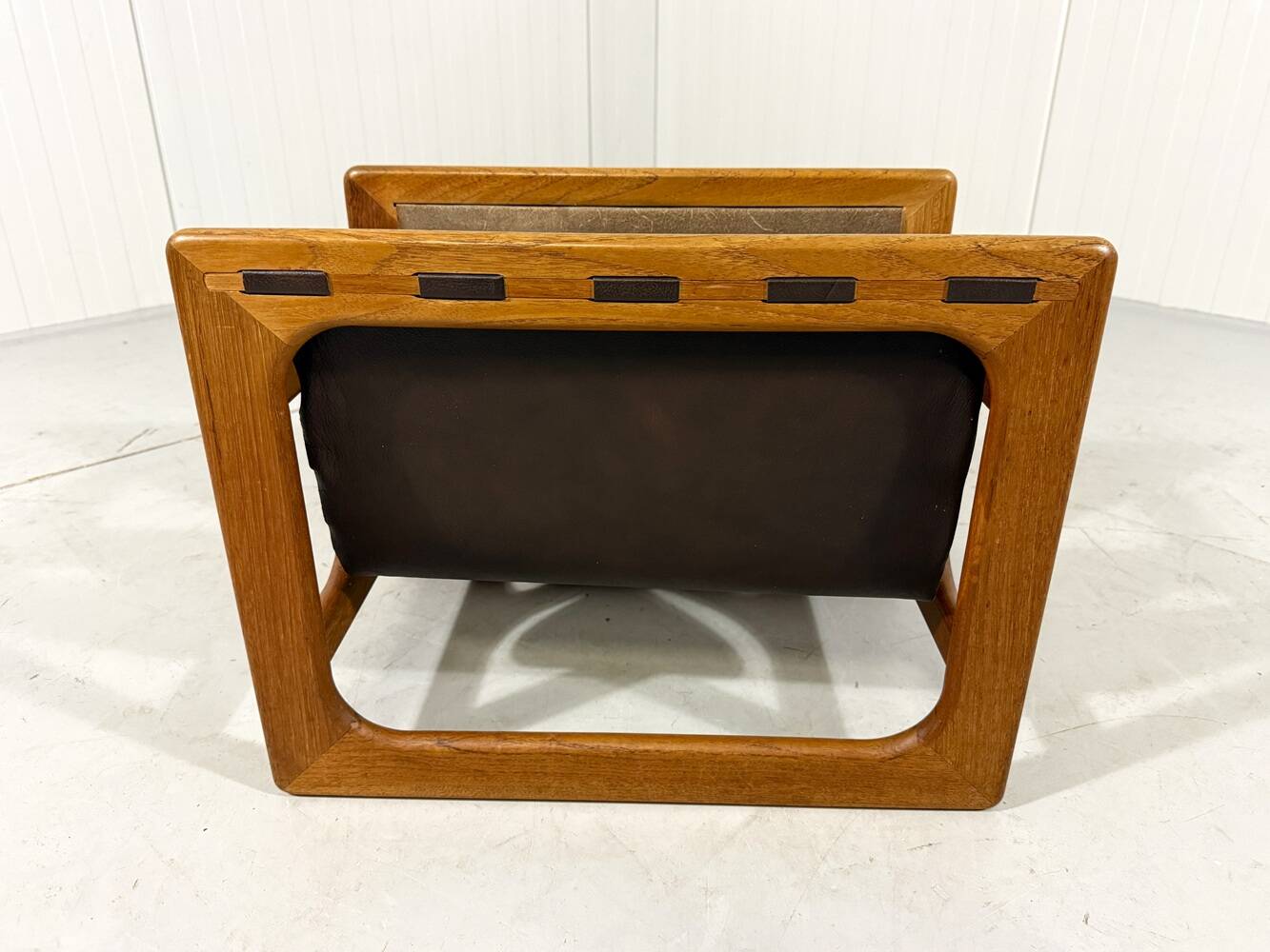 Salin Møbler teak & leather magazine holder Denmark 1960’s