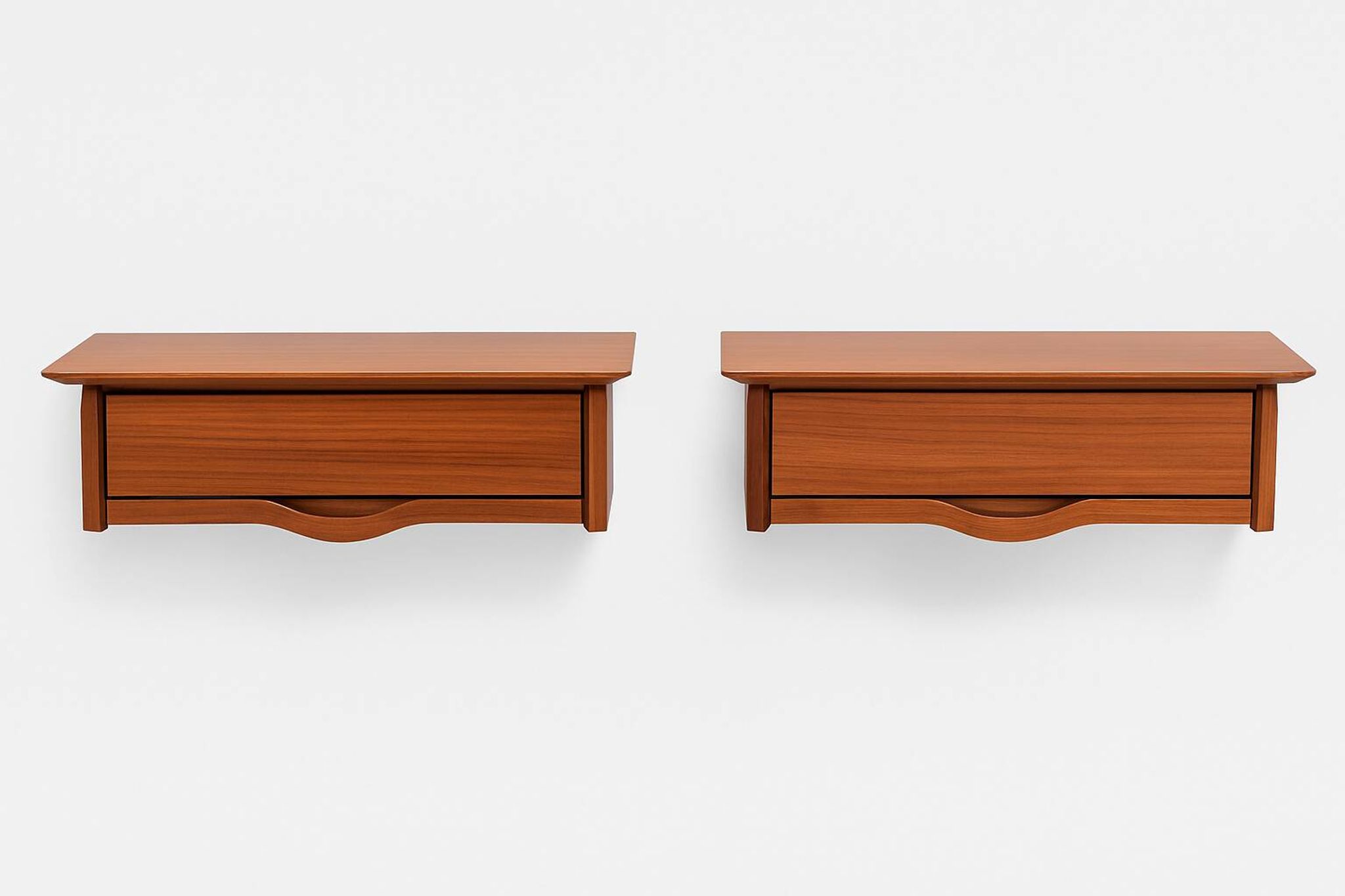Pair of wall-mounted bedside tables, produced by Permanente Mobili Cantù, ver.