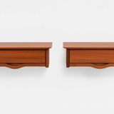 Pair of wall-mounted bedside tables, produced by Permanente Mobili Cantù, ver.