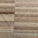 Large Brown Beige Turkish Kilim Rug, 313x374Cm