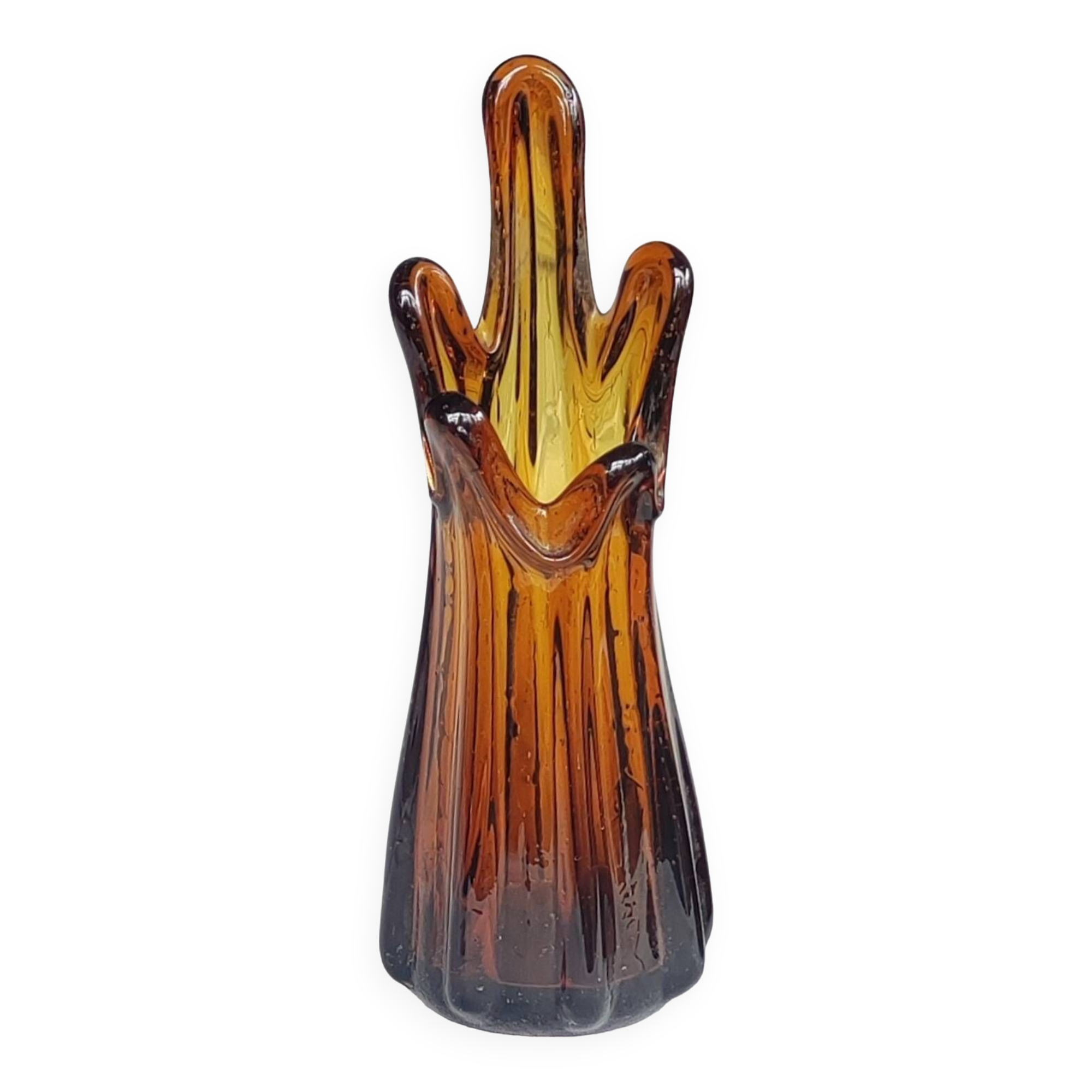 Ancien vase soliflore verre soufflé