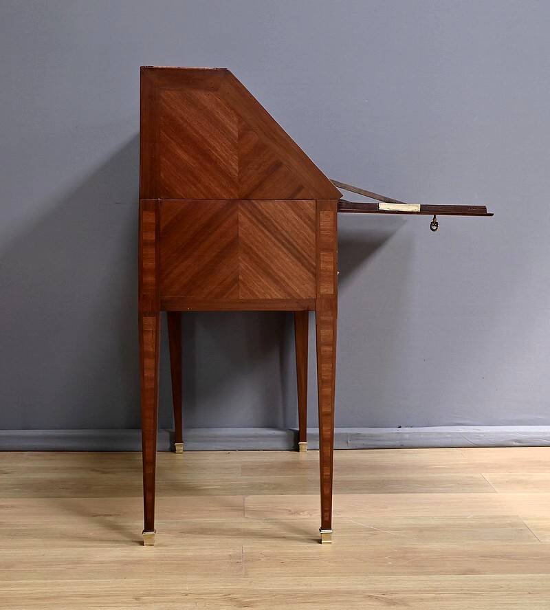 Rosewood and Mahogany Sloping Desk, Louis XVI Style – Mid-19th Century