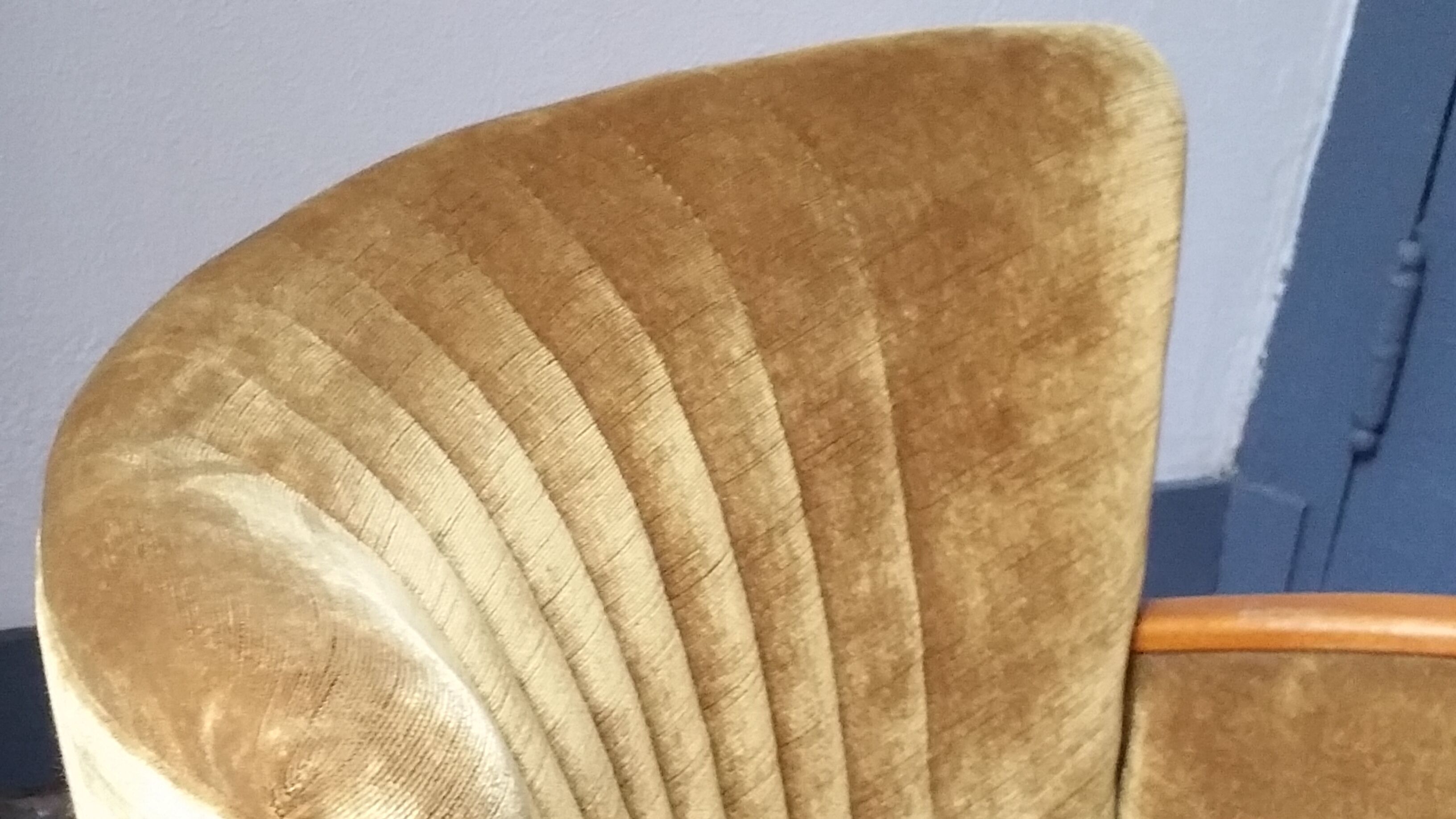 Armchair gold vintage 50-60s velvet