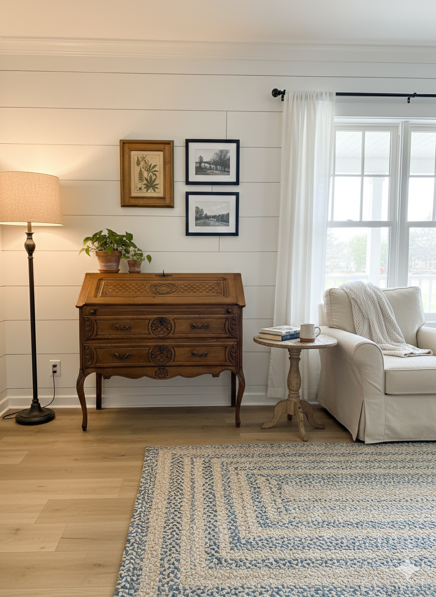 Carved oak secretary