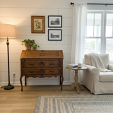 Carved oak secretary