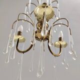 Murano Glass Teardrop Chandelier in the Style of Venini, Italy