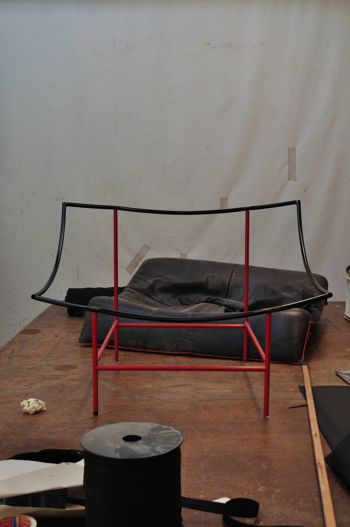 Vintage Montis Butterfly lounge chair by Gerard van den Berg in red leather