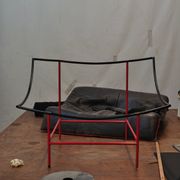 Vintage Montis Butterfly lounge chair by Gerard van den Berg in red leather
