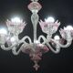 Wonderful Vintage Pink Venetian Chandelier Murano Glass 7 arms