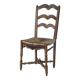 Antique chair with coloured rush seating.
