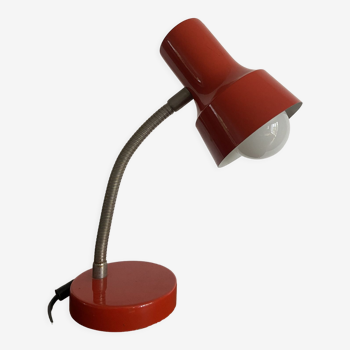 Articulated desk lamp in red metal 80's