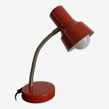 Lampe articulée de bureau en métal rouge 80’s