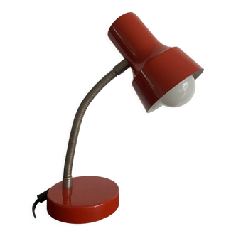 Articulated desk lamp in red metal 80's