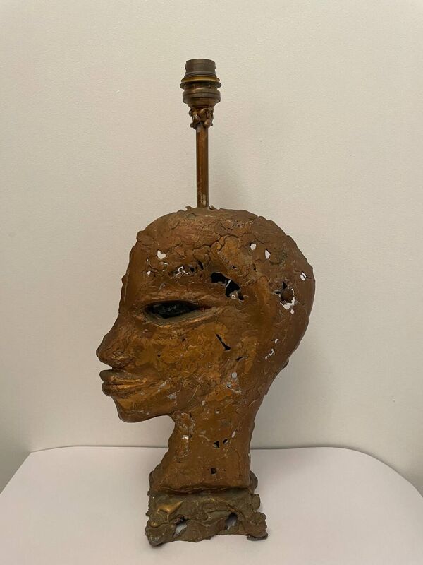 Pied de lampe vintage, création d’artiste années 70