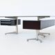 Bureau d'angle exécutif Abbondinterni en acajou et verre, Italie, 1970