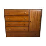 Vintage dresser, five drawers, one door, 60/70