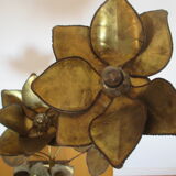 Golden metal brass flower lamp