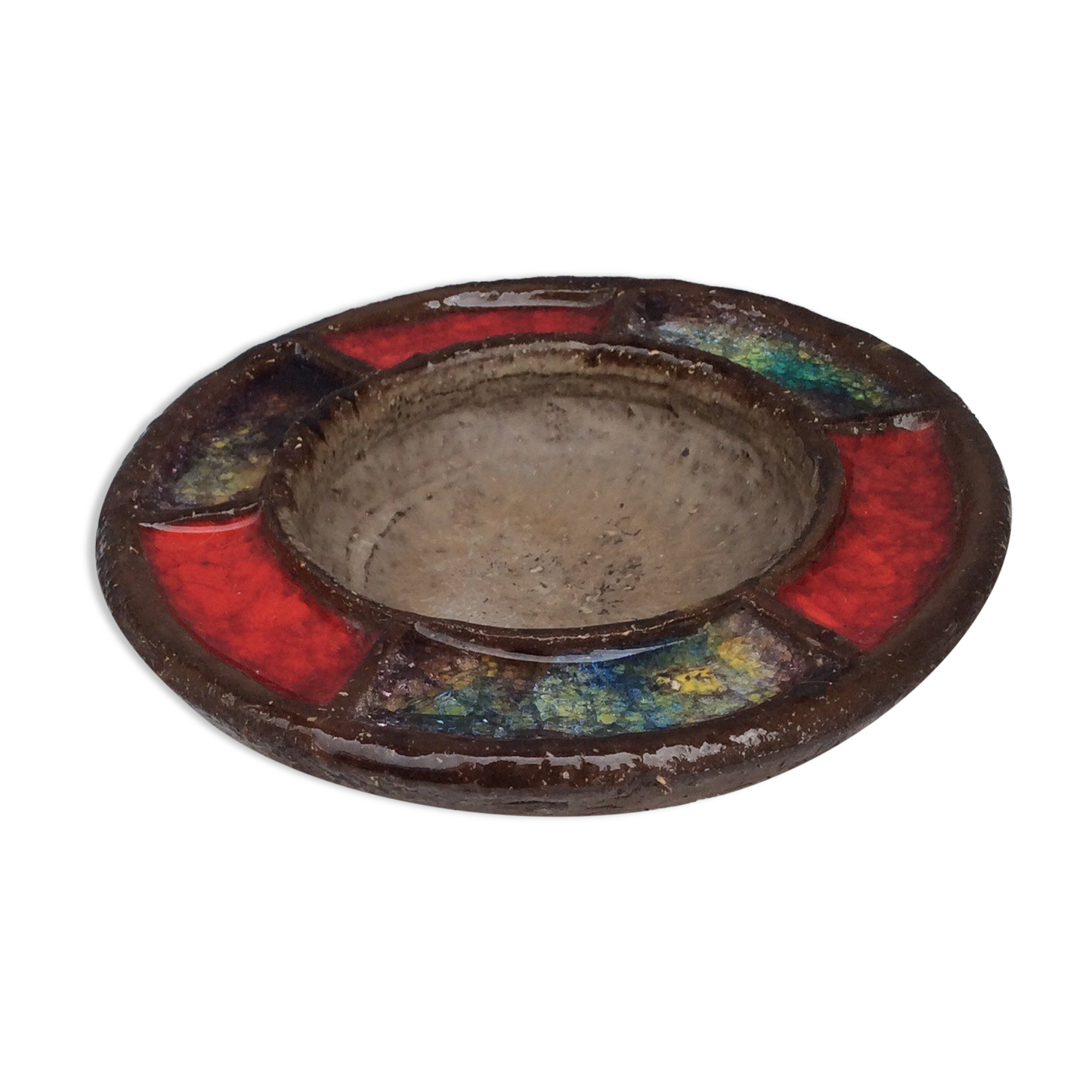 Empty cup pocket in stoneware and vitrified glass, 60s