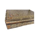Large Persian marquetry box inlaid with its key