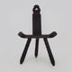 Brutalist tripod chair in raw wood. solid wood chair